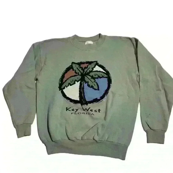 VTG Key West FL Jimmy Buffett Margaritaville Crew Neck Sweatshirt Adult Small - Picture 1 of 11